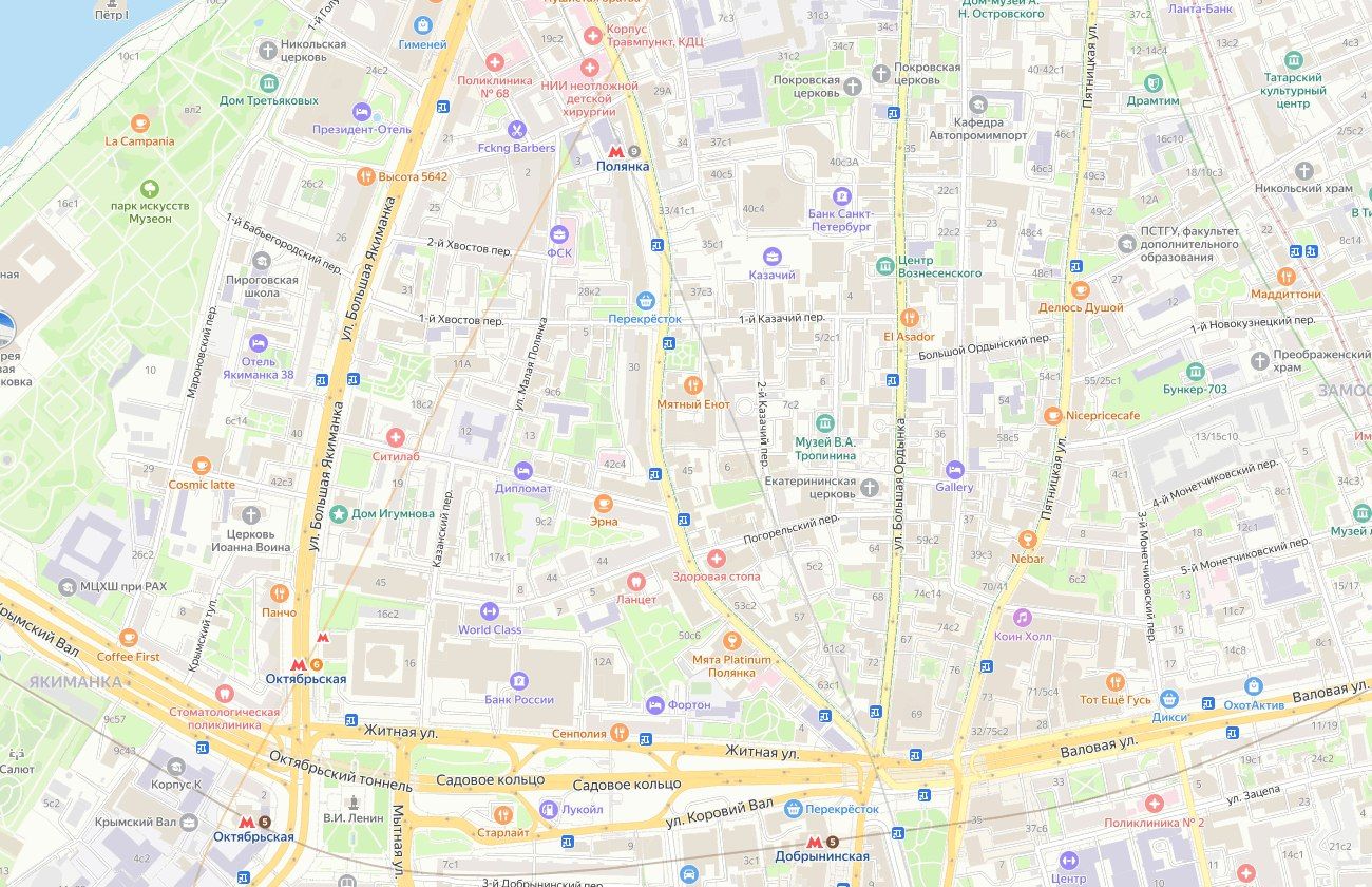 Офис РИКЦ на карте: Москва, ул. Большая Полянка, 43, стр. 3 — рядом с метро Полянка, Добрынинская, Октябрьская
